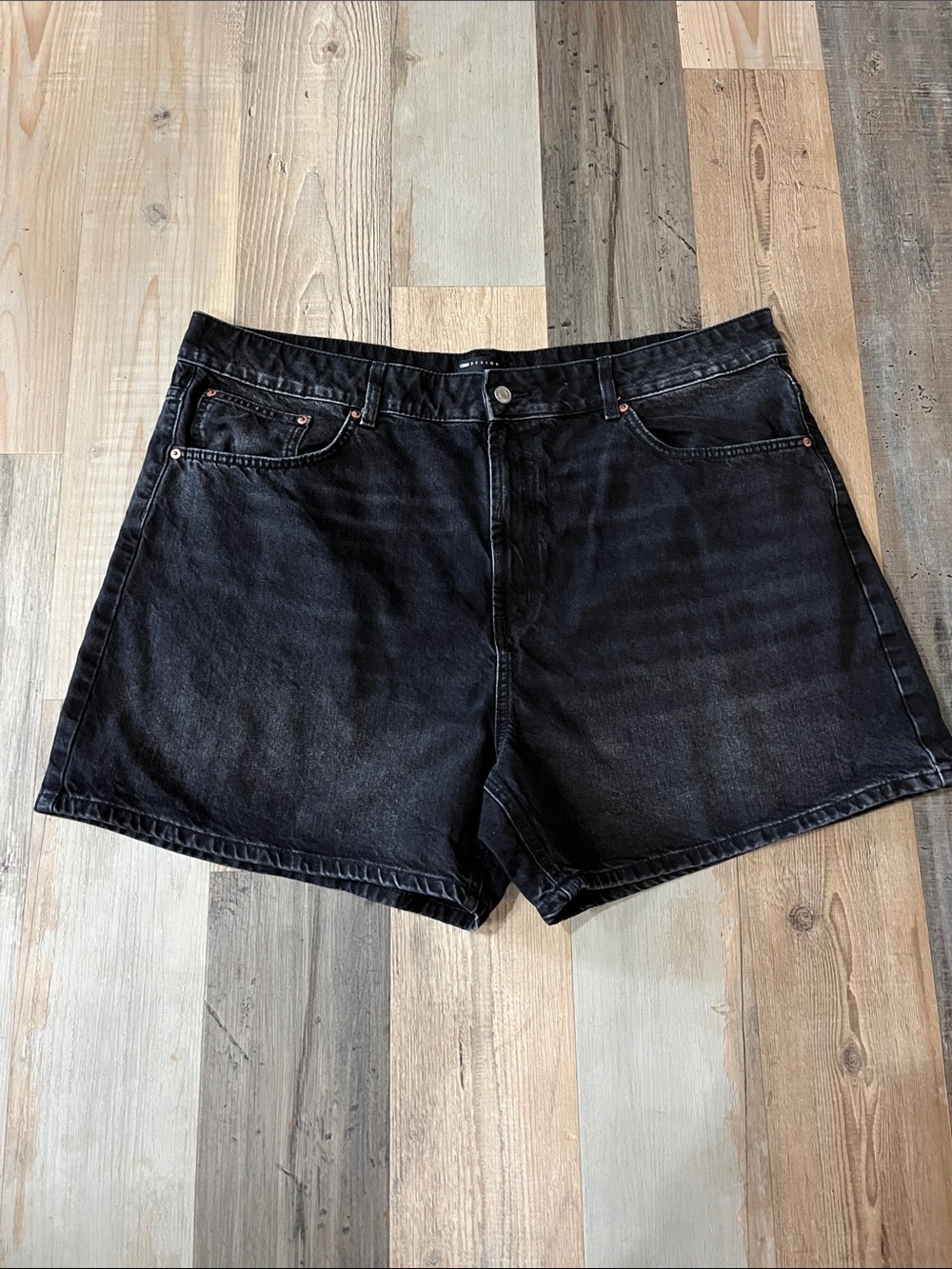 asos Design Women's Black Denim Shorts Plus Sz 18 Summer Casual boho TC0496